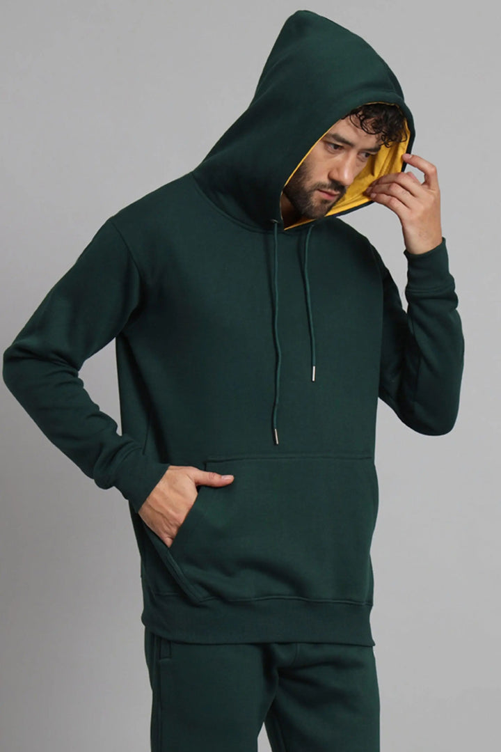 Regular Fit Printed Bottled Green Premium Hoodie For Men - Peplos Jeans