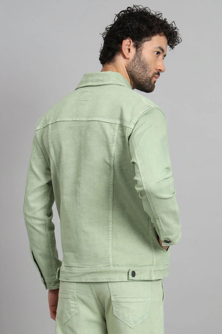 Regular Fit Pista Color Denim Jacket for Men - Peplos Jeans