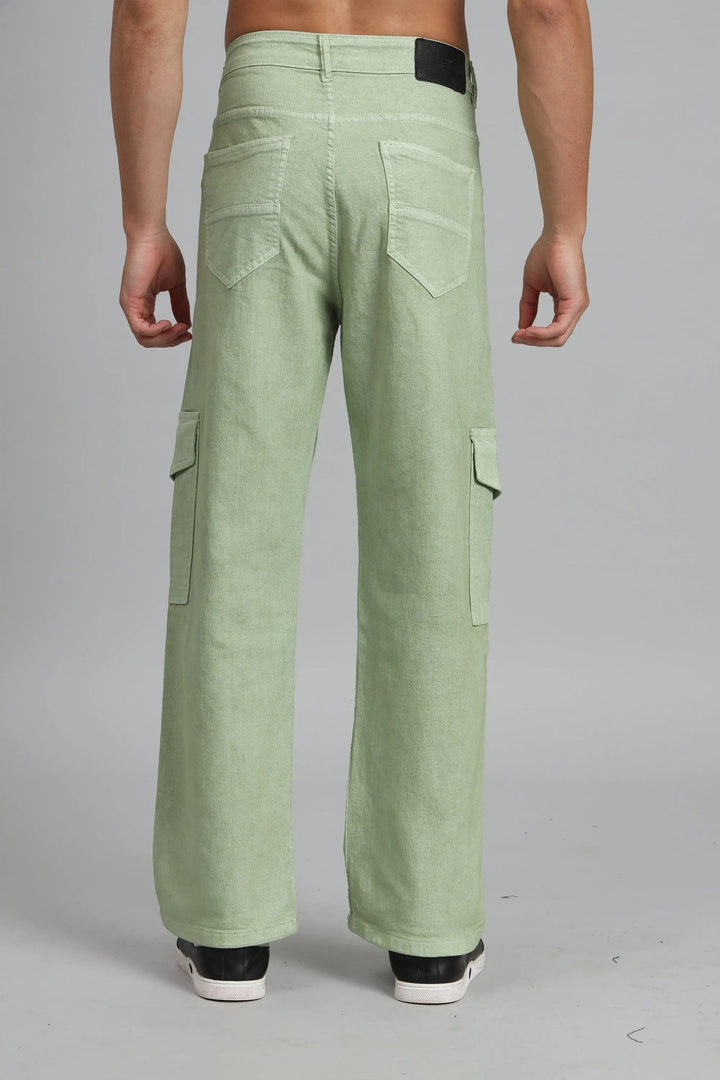 Men's Loose Fit Multiple Pocket Pista Denim Cargo Pant - Peplos Jeans 
