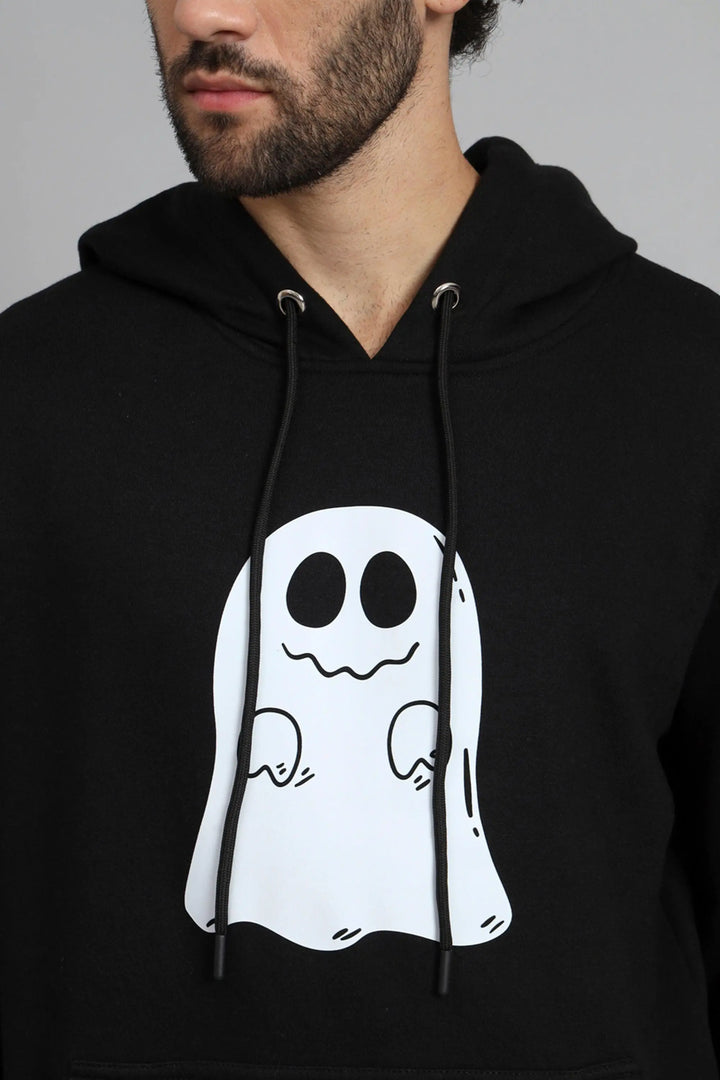 Regular Fit Printed Premium Black Hoodie For Men - Peplos Jeans