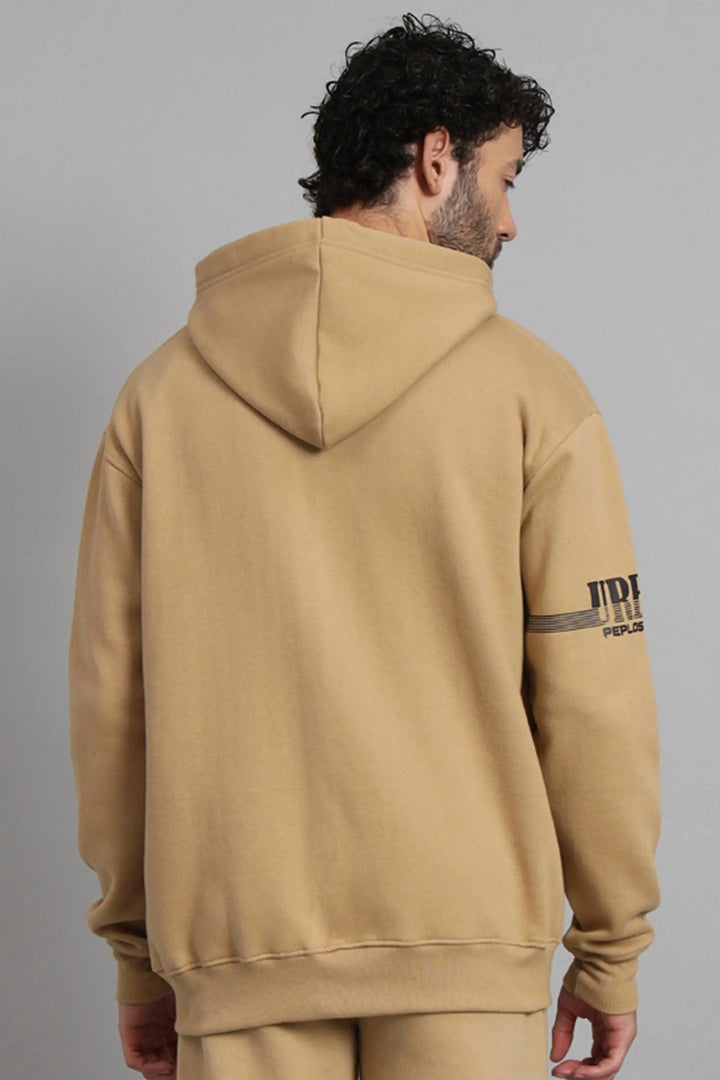 Regular Fit Fawn Color Premium Zipper Hoodie For Men - Peplos Jeans