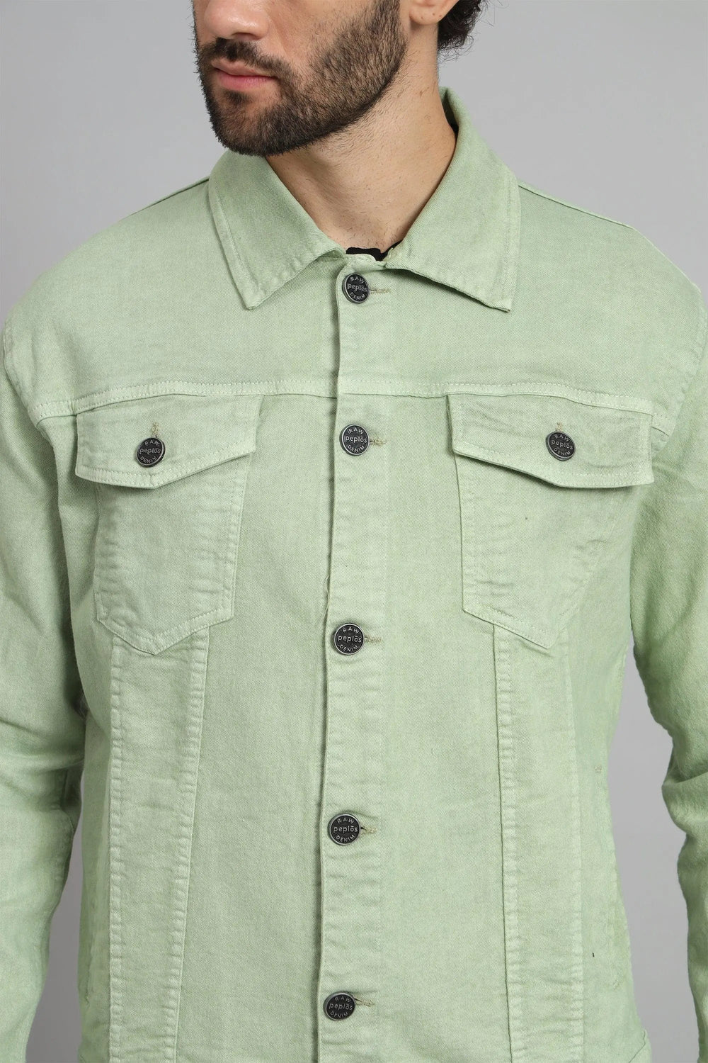 Regular Fit Pista Denim Cargo & Jacket Co-ord Set for Men - Peplos Jeans