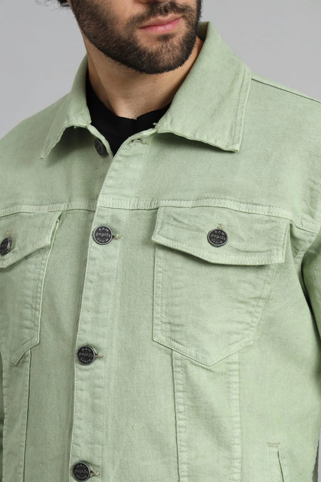 Regular Fit Pista Color Denim Jacket for Men - Peplos Jeans