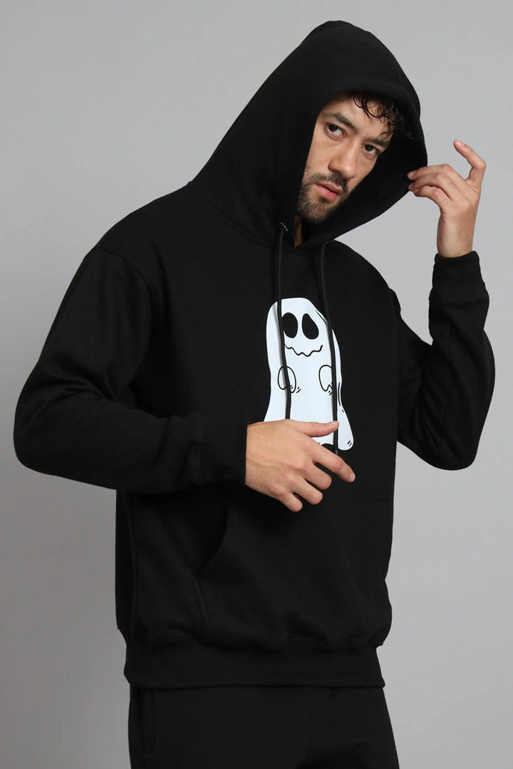 Regular Fit Printed Premium Black Hoodie For Men - Peplos Jeans