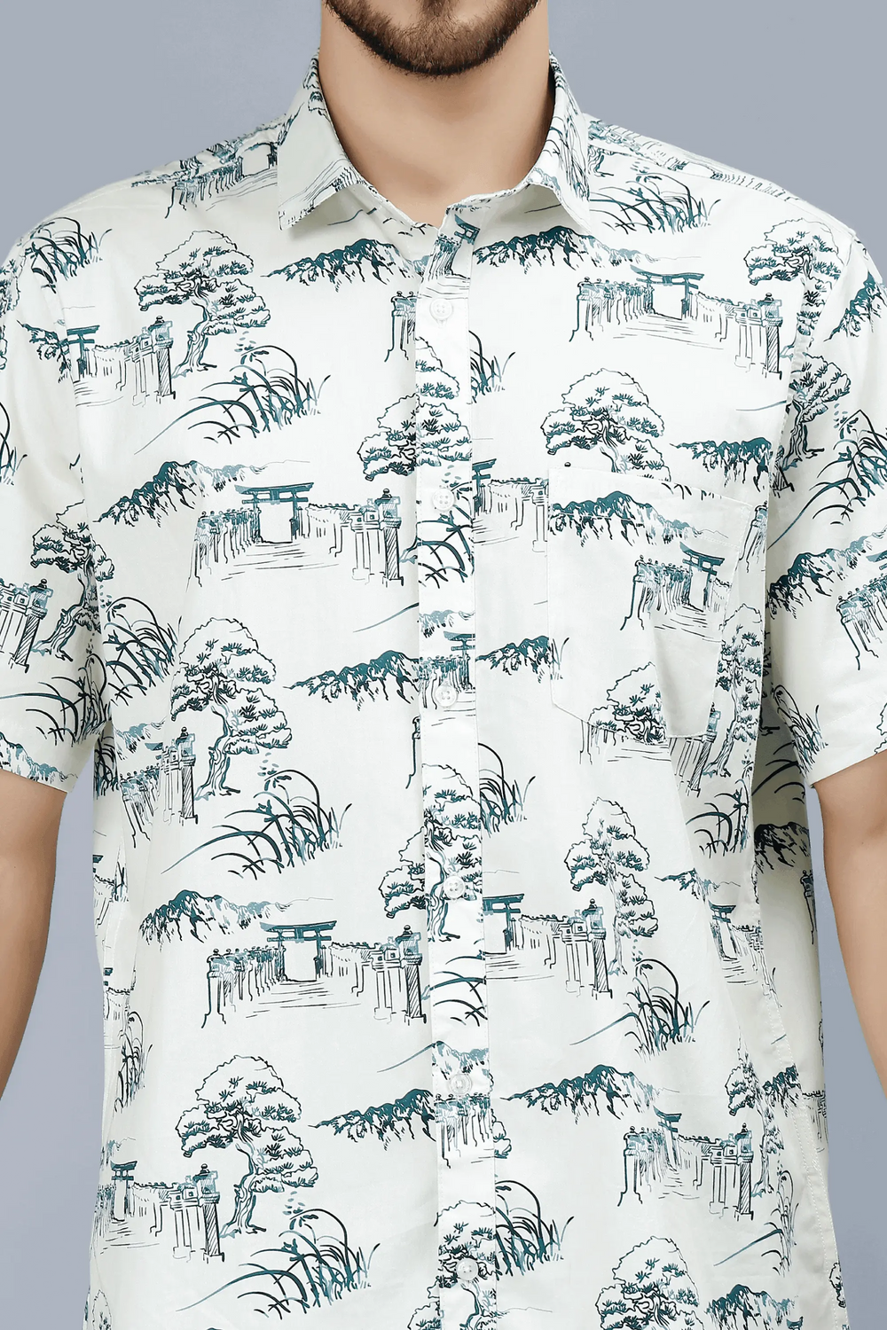 Men's Grey Multi Color Trendy Style Printed Casual Shirt - Peplos Jeans