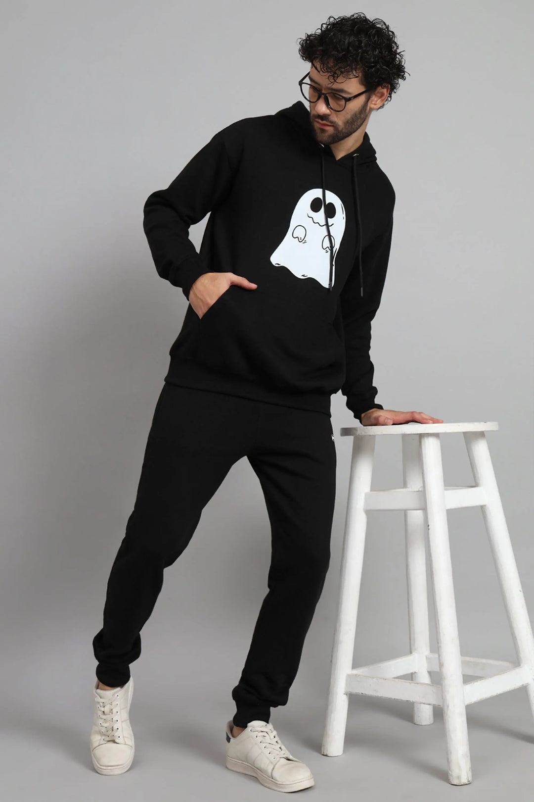 Regular Fit Printed Premium Black Hoodie For Men - Peplos Jeans