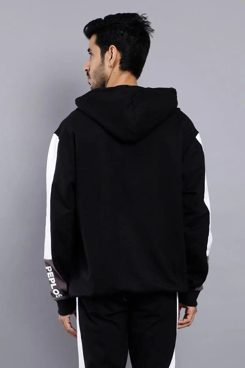 REGULAR FIT BLACK TRENDY HOODIE FOR MEN - Peplos Jeans