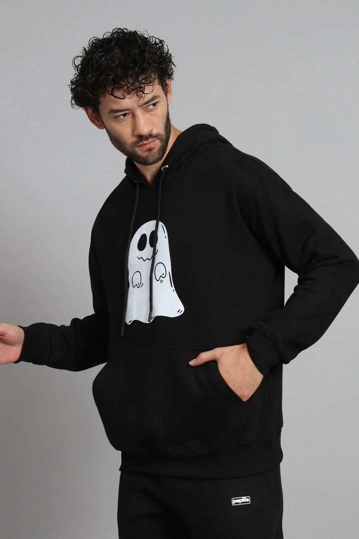 Regular Fit Printed Premium Black Hoodie For Men - Peplos Jeans