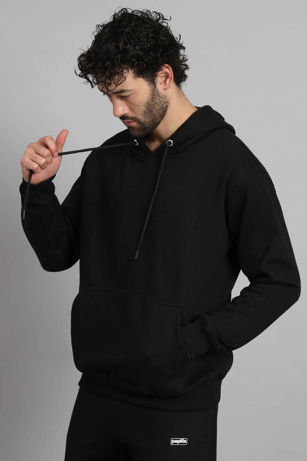 Regular Fit Printed Premium Black Hoodie For Men - Peplos Jeans