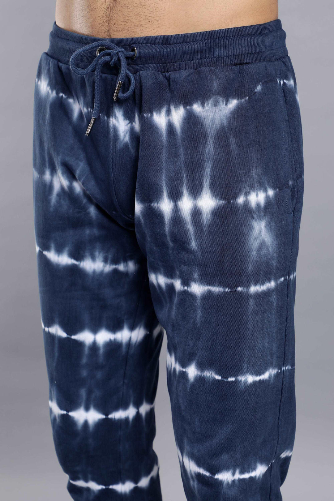 lower view of Regular Fit Blue Sweatshirt Jogger Set For Men - Peplos Jeans