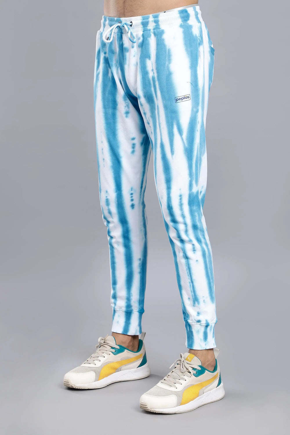 REGULAR FIT SOLID WHITE TIE & DYE PREMIUM JOGGERS FOR MEN - Peplos Jeans
