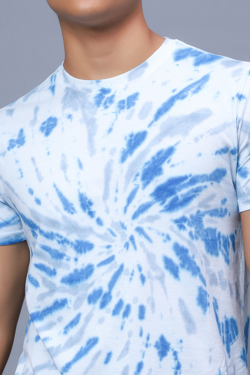 Men's Multi Color Pure Cotton Tie & Dye T-shirt - Peplos Jeans
