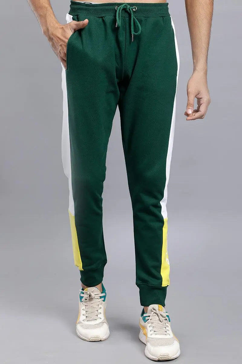 REGULAR FIT SOLID GREEN PREMIUM JOGGERS FOR MEN - Peplos Jeans