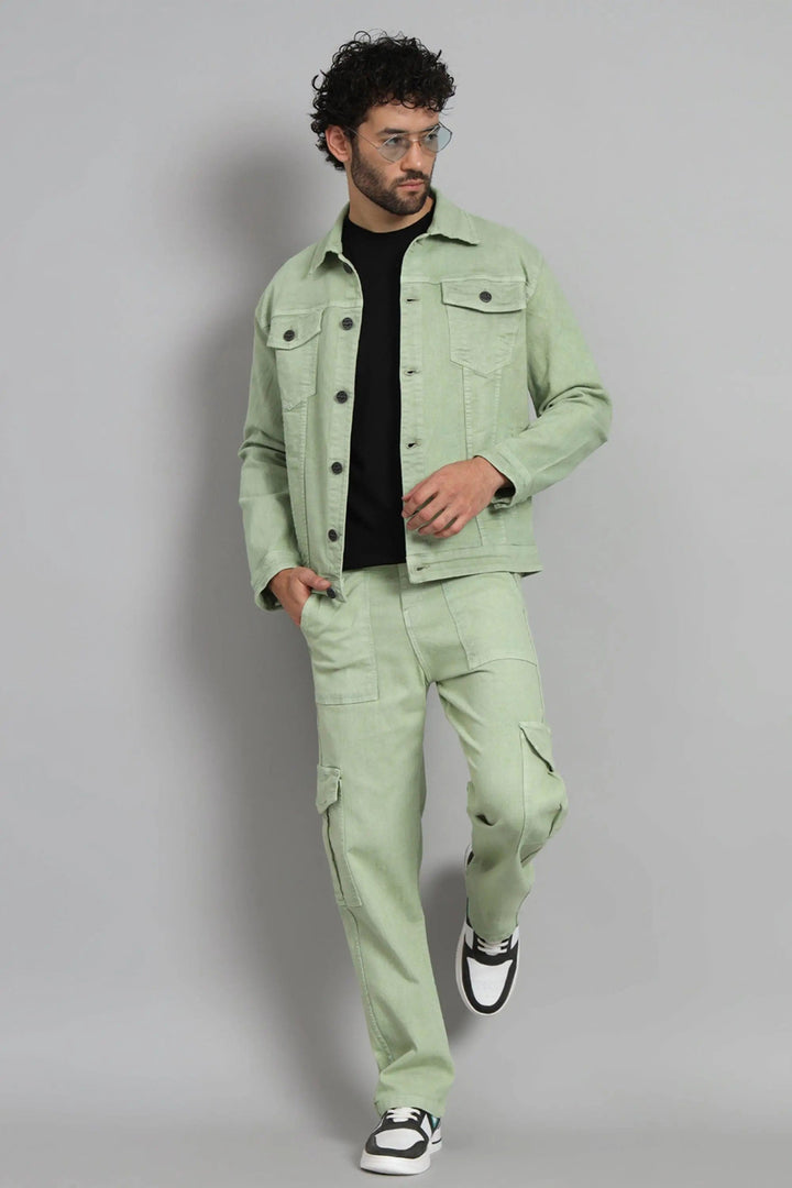Regular Fit Pista Color Denim Jacket for Men - Peplos Jeans