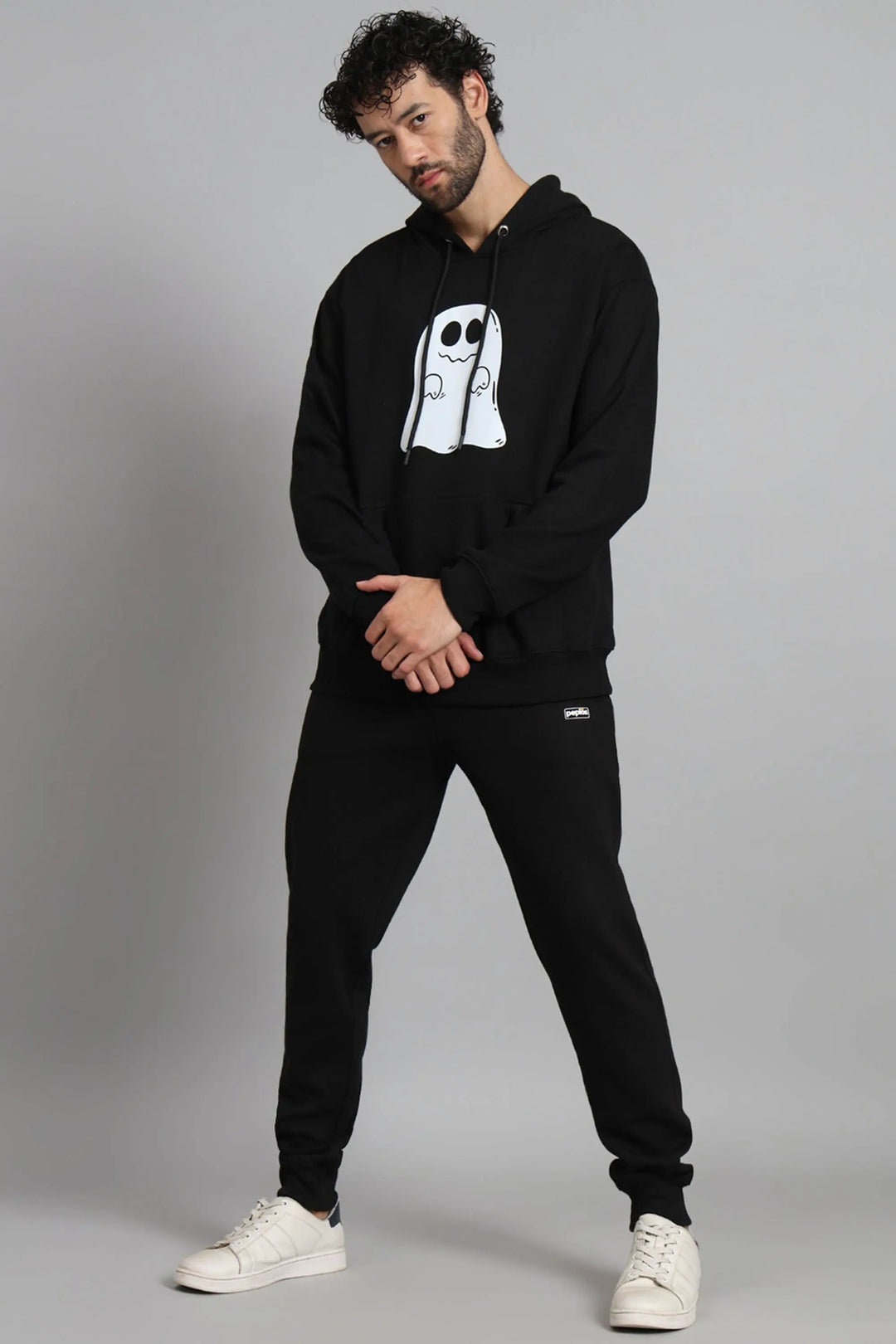 Regular Fit Printed Premium Black Hoodie For Men - Peplos Jeans