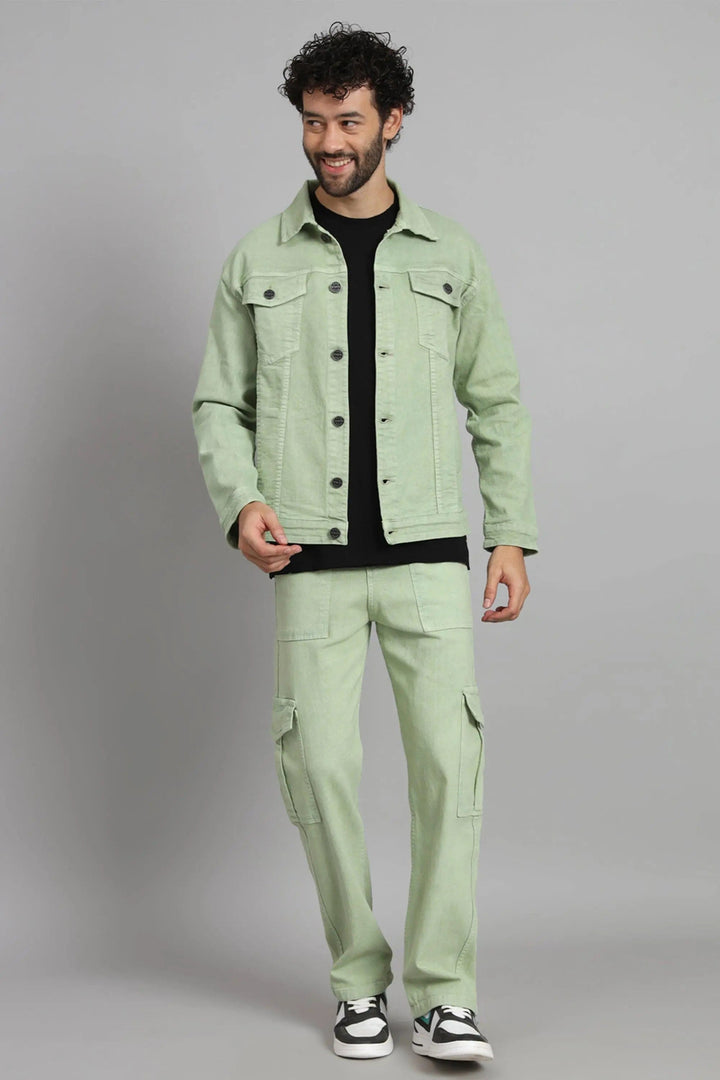 Regular Fit Pista Color Denim Jacket for Men - Peplos Jeans