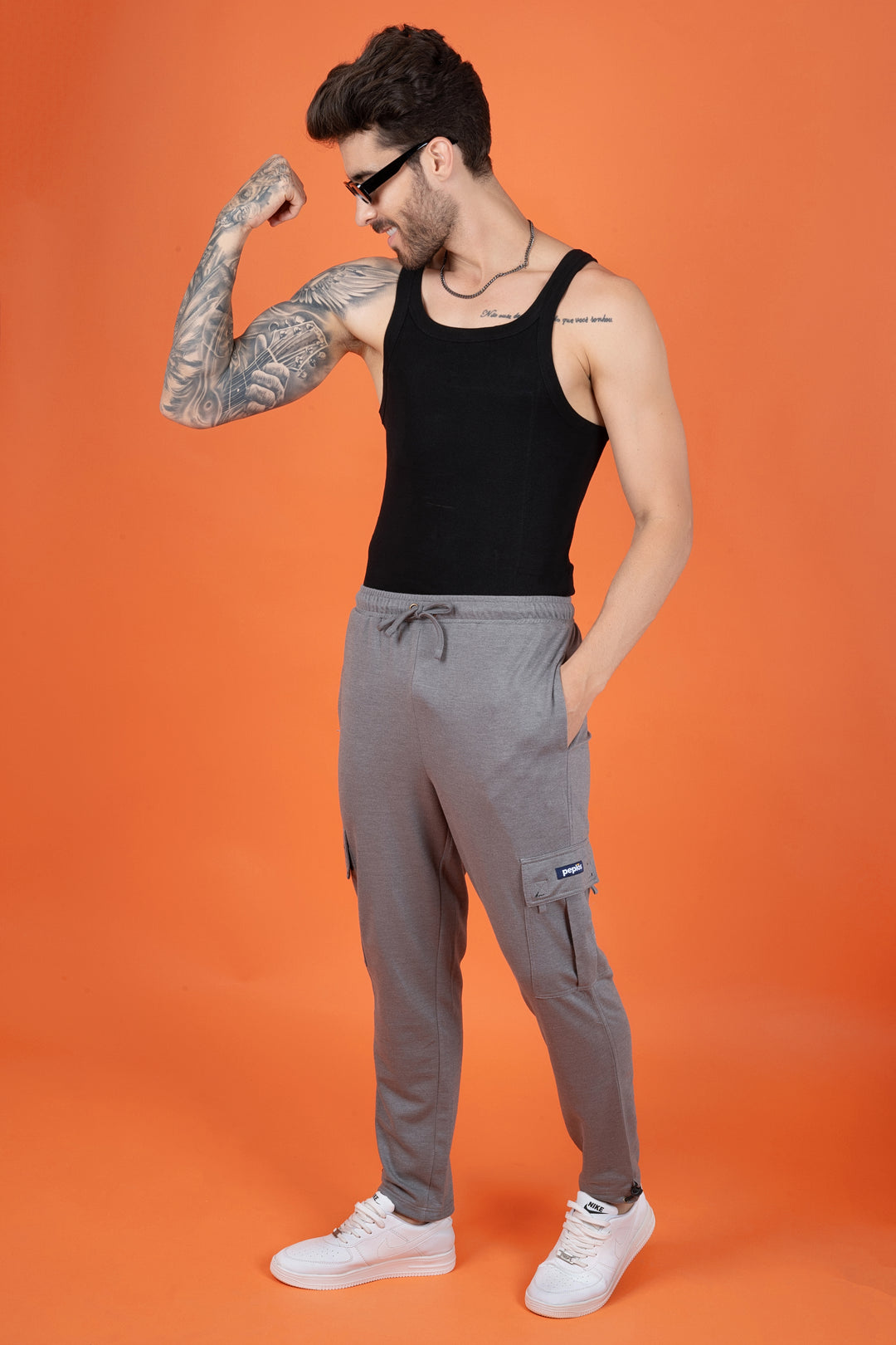 Men's Grey Premium fabric Joggers - Peplos Jeans