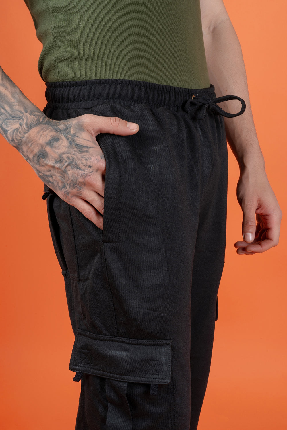 Men's Black Premium Design Jogger Pants - Peplos Jeans