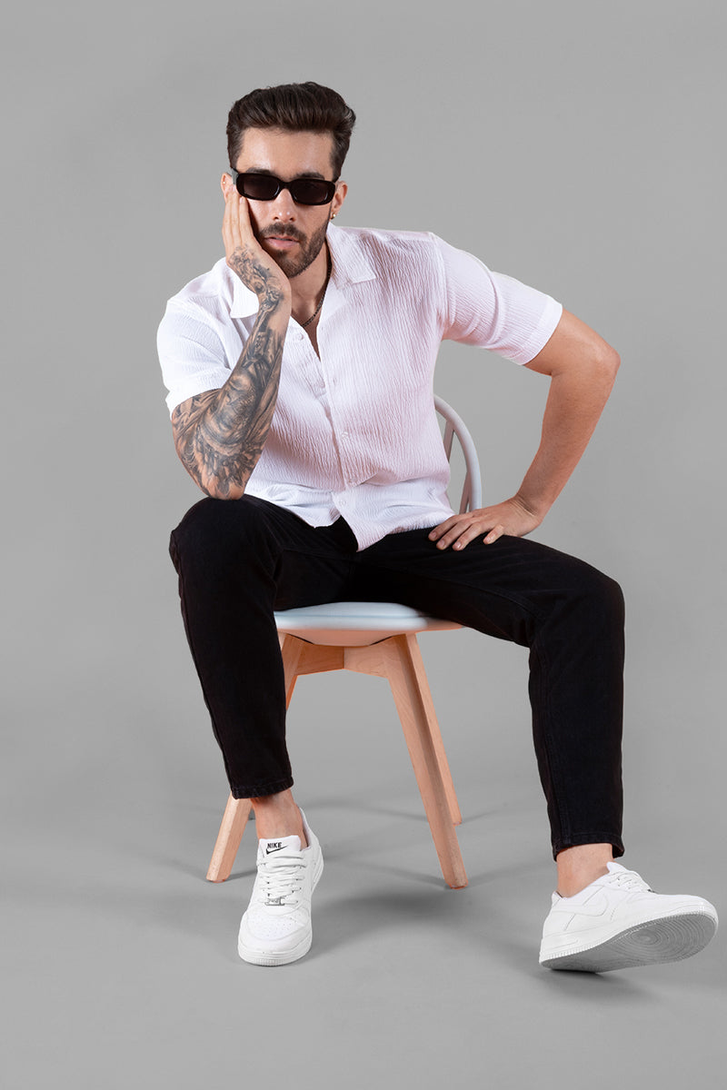 Casual Shirt Gents Jeans Pant Shirt Trending Casual White Cotton