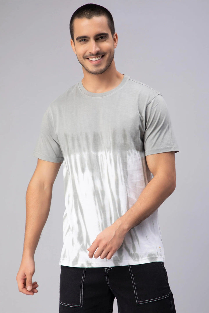 Men's Premium Cotton Grey Tie & Dye T-shirt - Peplos Jeans