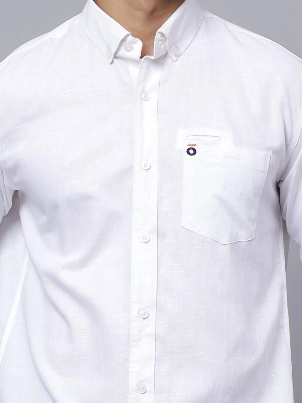 White Regular Fit Casual Full Sleeve Solid Shirt For Men - Peplos Jeans