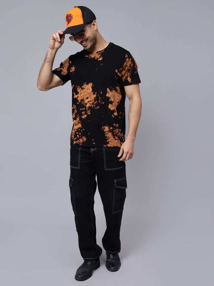 Men's Multi Color Pure Cotton Tie & Dye T-shirt - Peplos Jeans