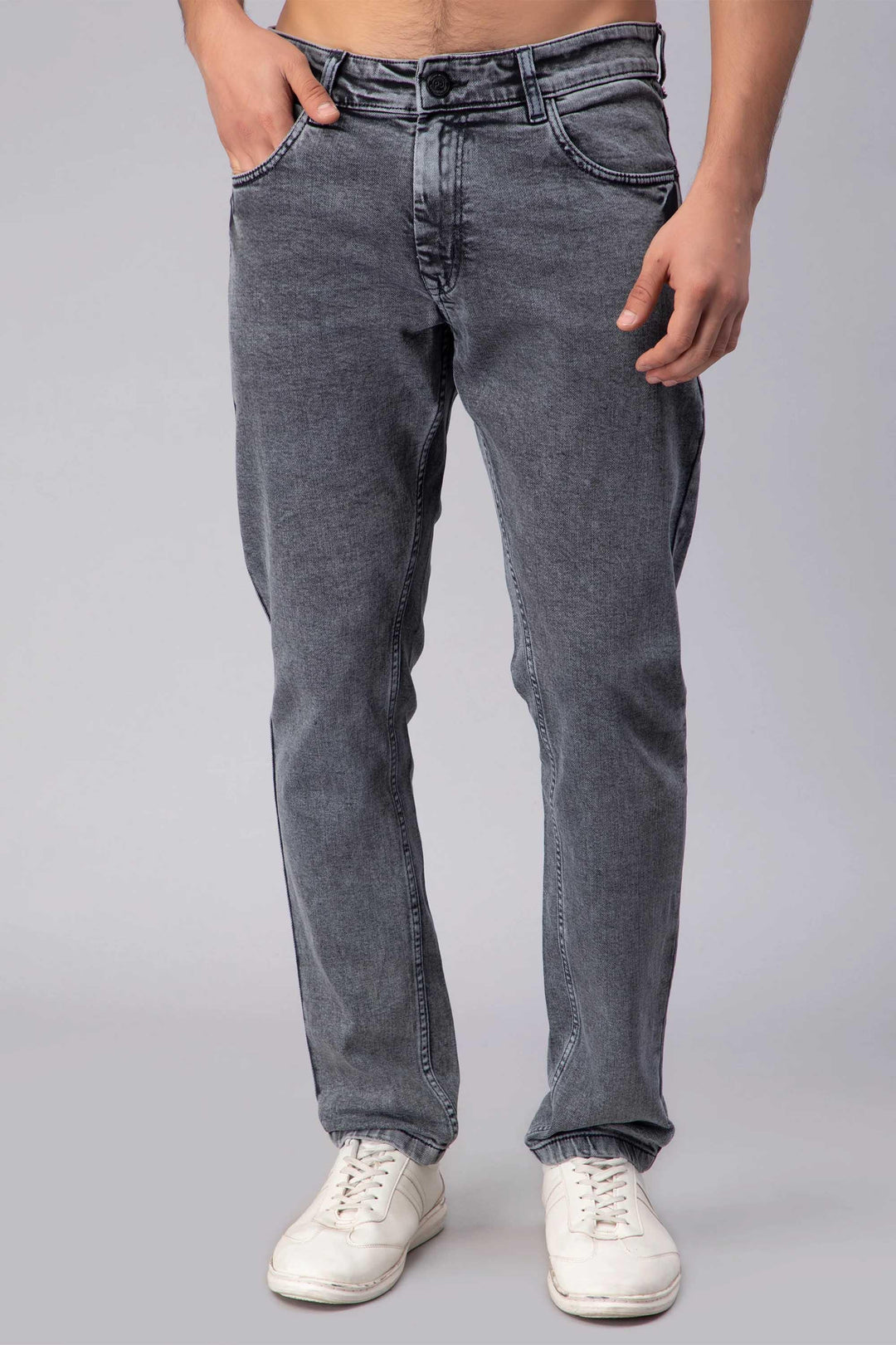 Ankle Fit Shady Grey Denim Jeans For Men - Peplos Jeans