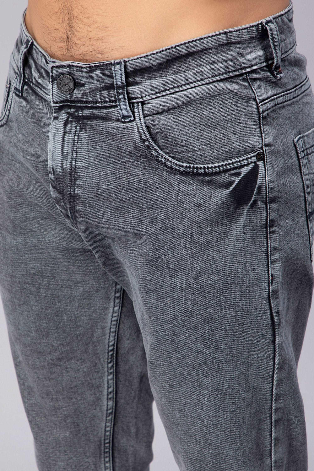 Ankle Fit Shady Grey Denim Jeans For Men - Peplos Jeans