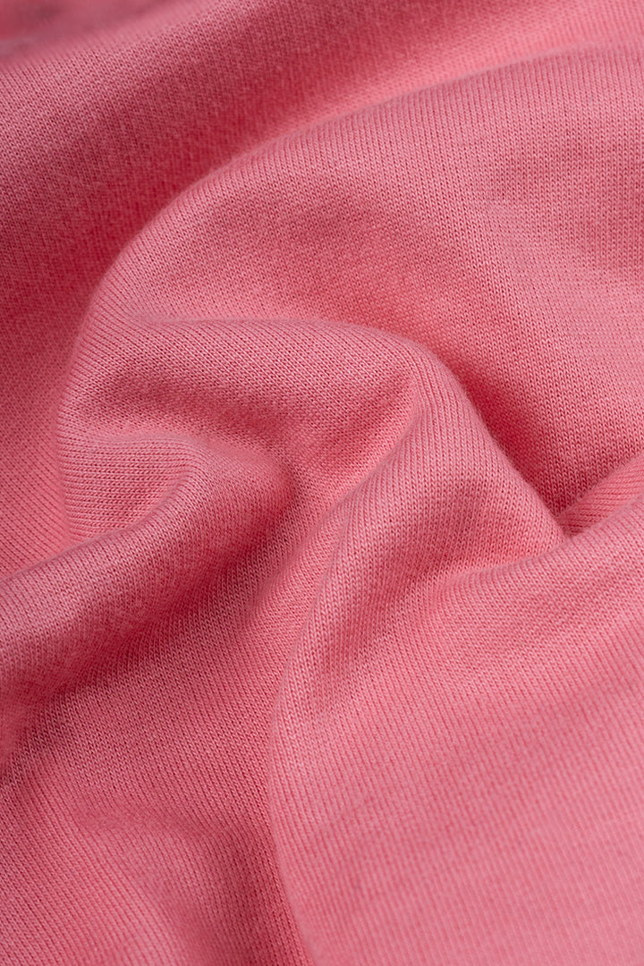 Oversized Fit Printed Hoodie For Men (Pink)