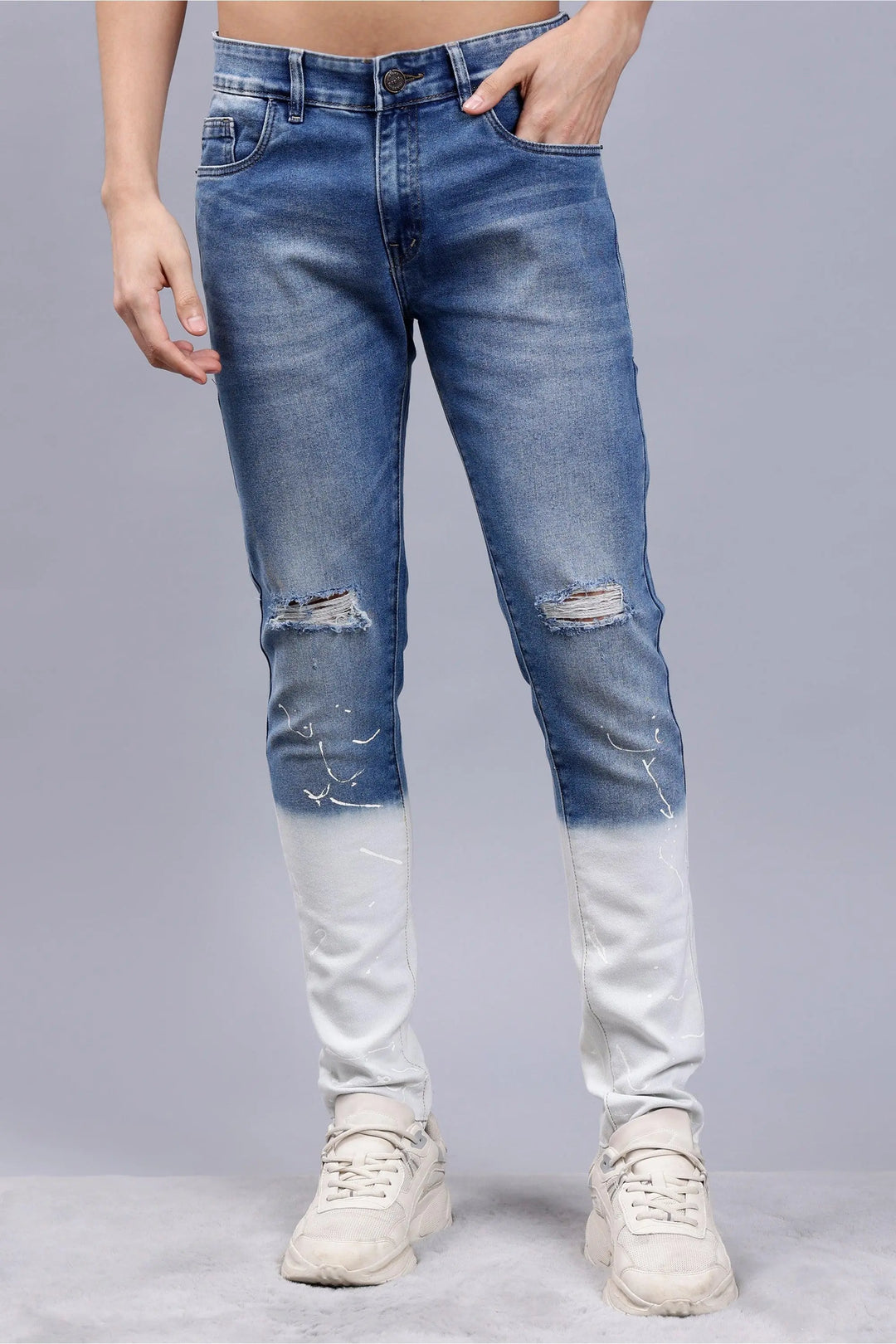 Slim Fit Ombre Style Blue Premium Men's Denim Jeans - Peplos Jeans