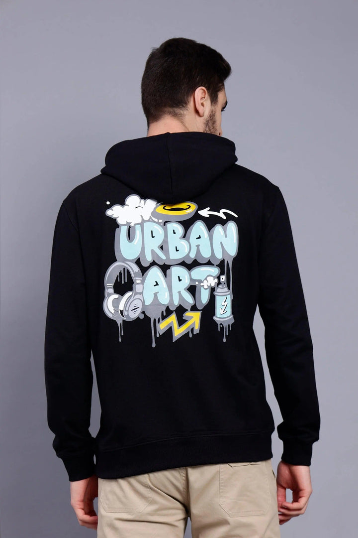 Regular Fit Back Printed Premium Black Hoodie For Men - Peplos Jeans