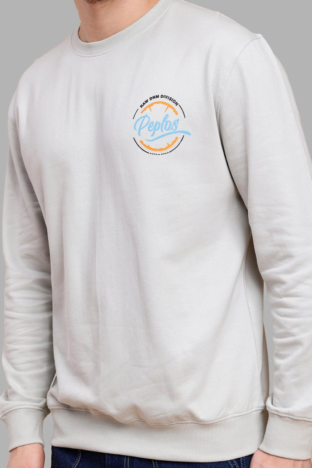 Regular Fit Pista Grey Premium Sweatshirt For Men - Peplos Jeans
