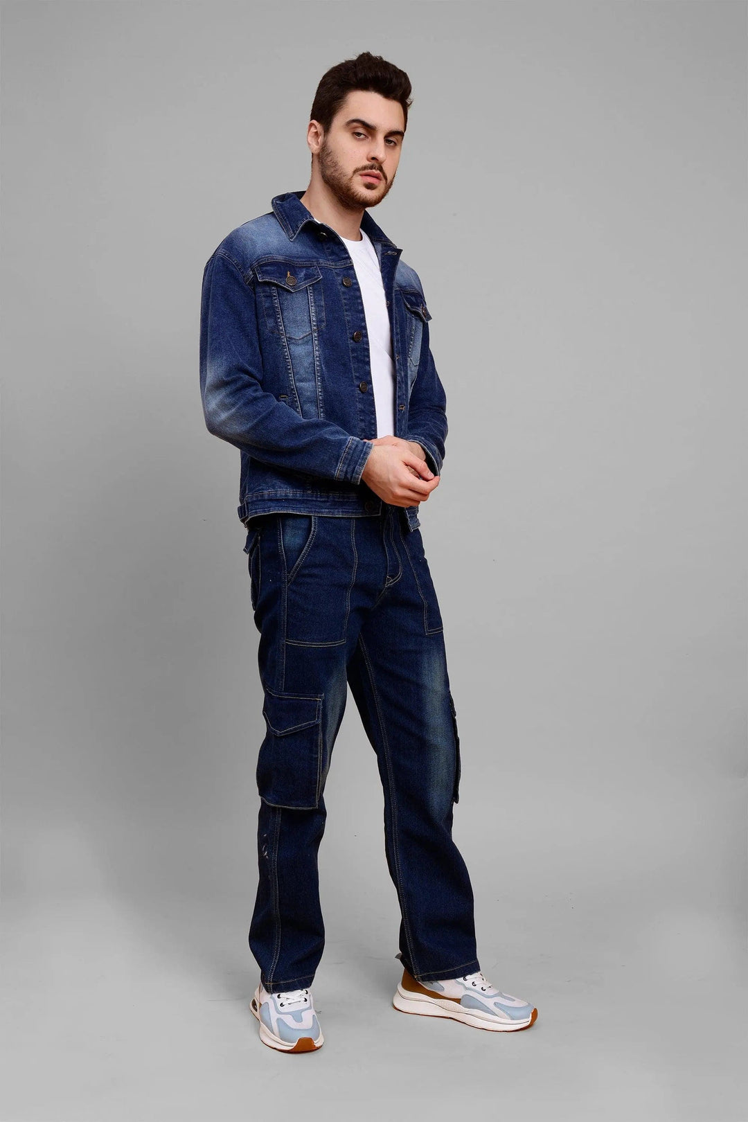 Regular Fit Dark Blue Premium Denim Jacket for Men - Peplos Jeans