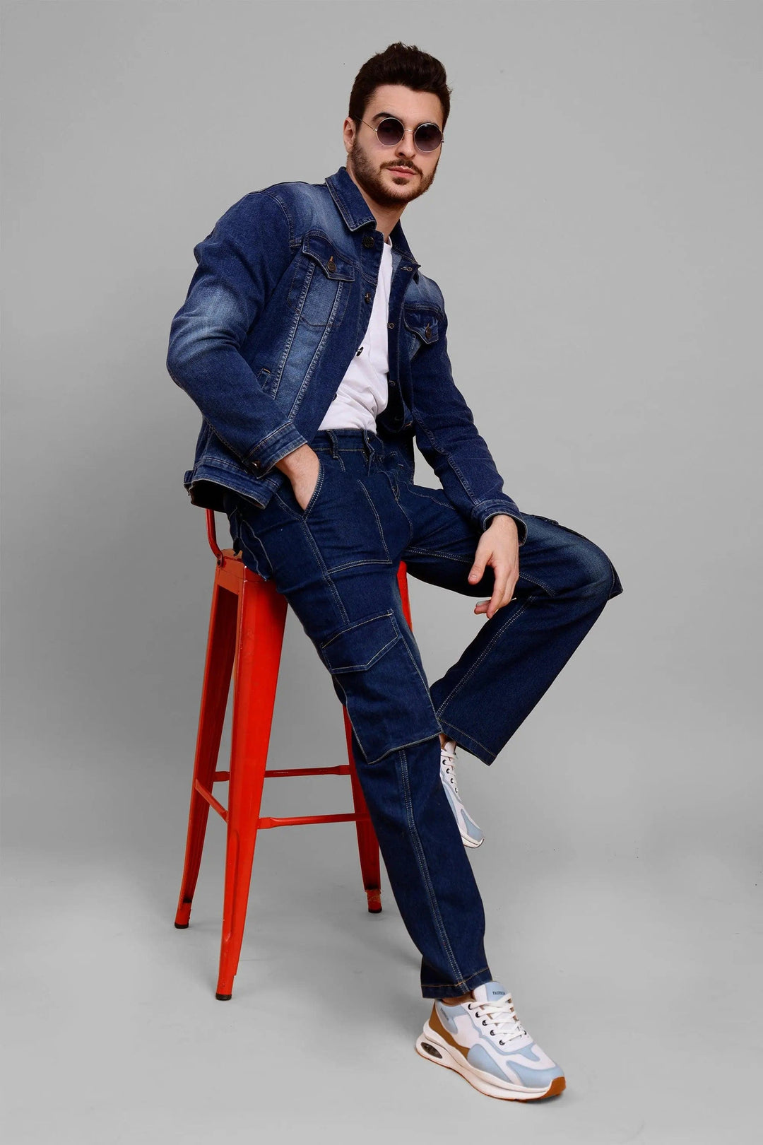 Regular Fit Dark Blue Premium Denim Jacket for Men - Peplos Jeans