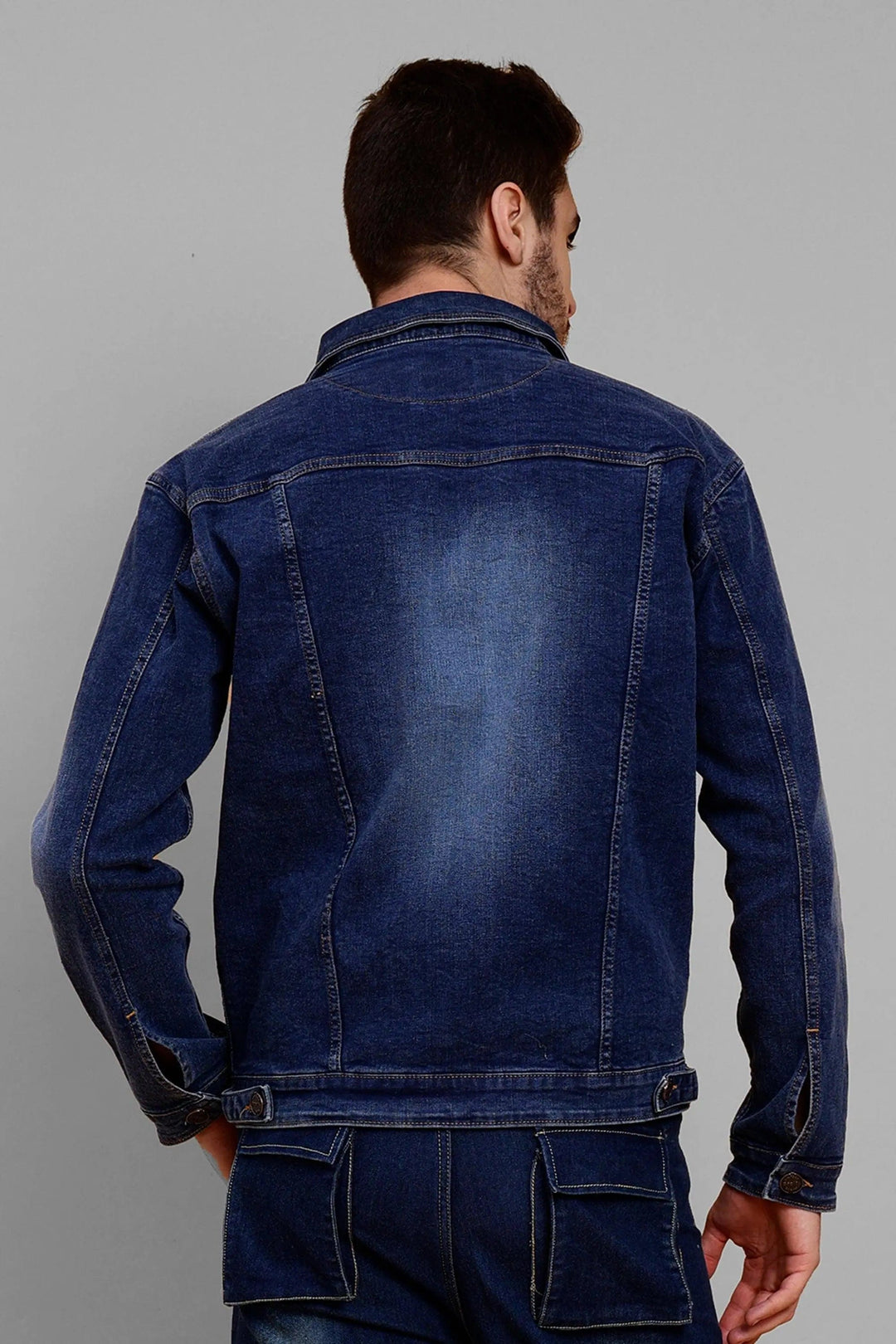 Regular Fit Dark Blue Premium Denim Jacket for Men - Peplos Jeans