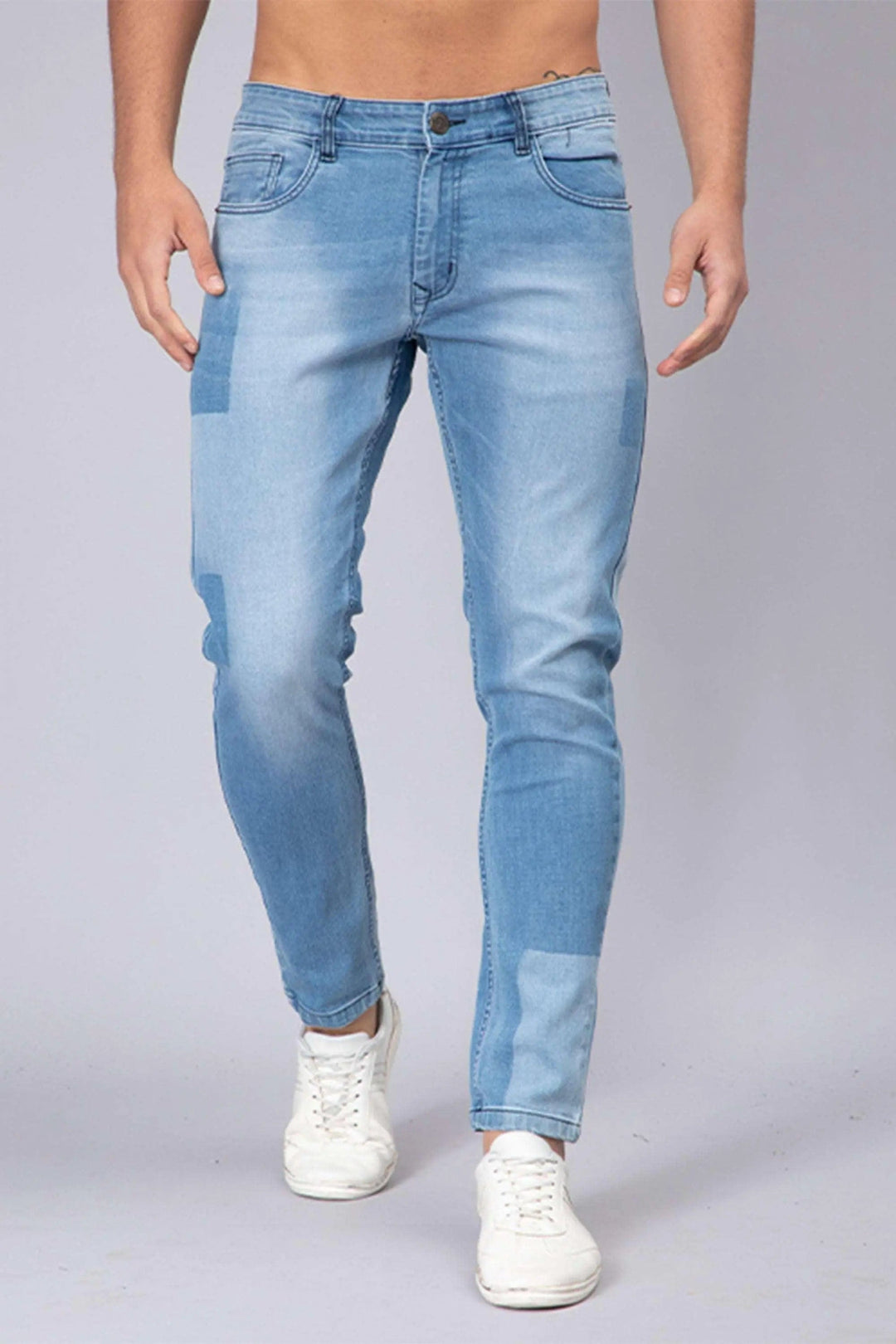 Ankle Fit Light Shade Blue Denim Jeans For men - Peplos Jeans 