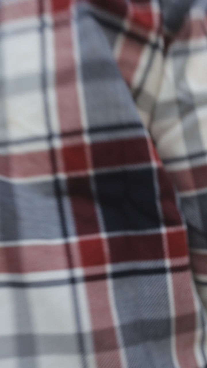 Oversized Flannel Shirt For Men (Red & White)