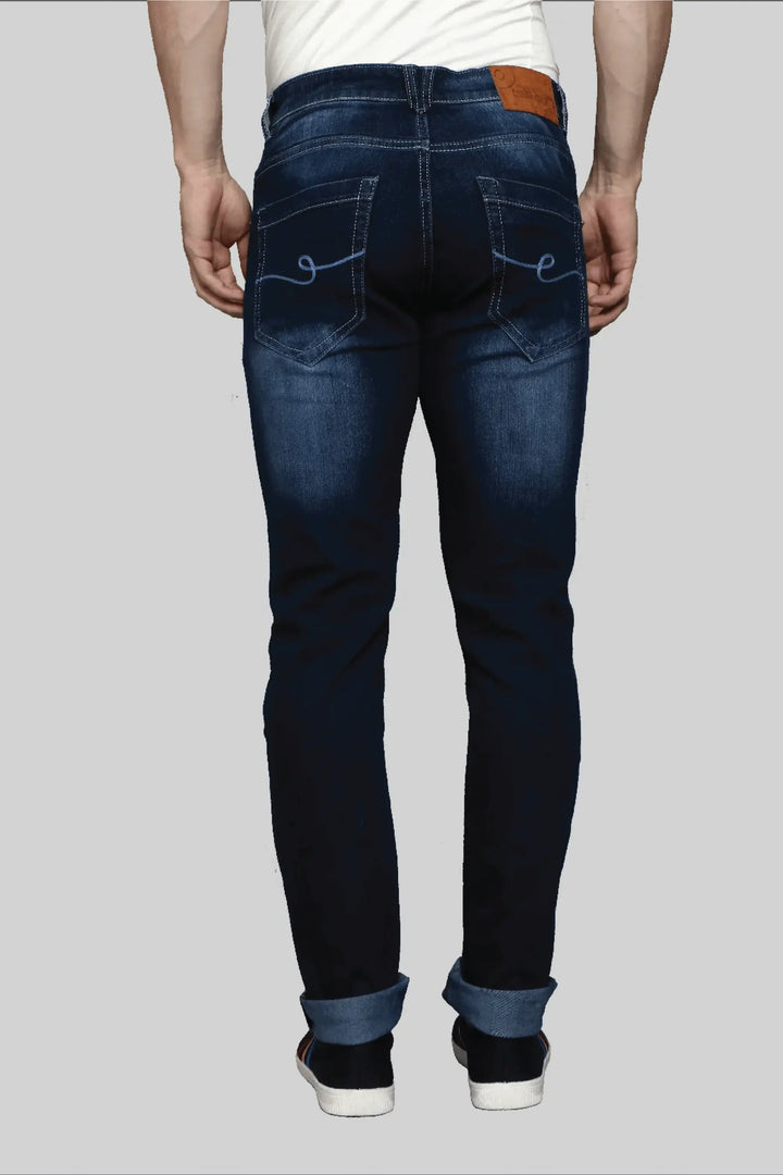 Slim Fit Dark Blue Men's Stretchable Denim Jeans - Peplos Jeans