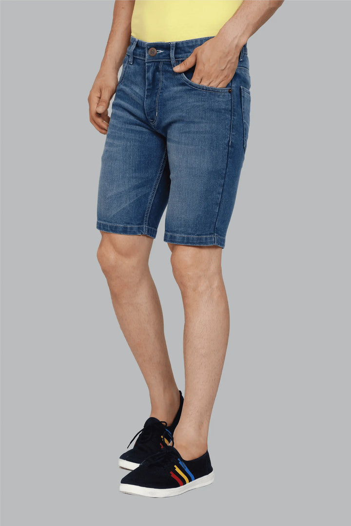 Slim Fit Blue Men's Denim shorts - Peplos Jeans