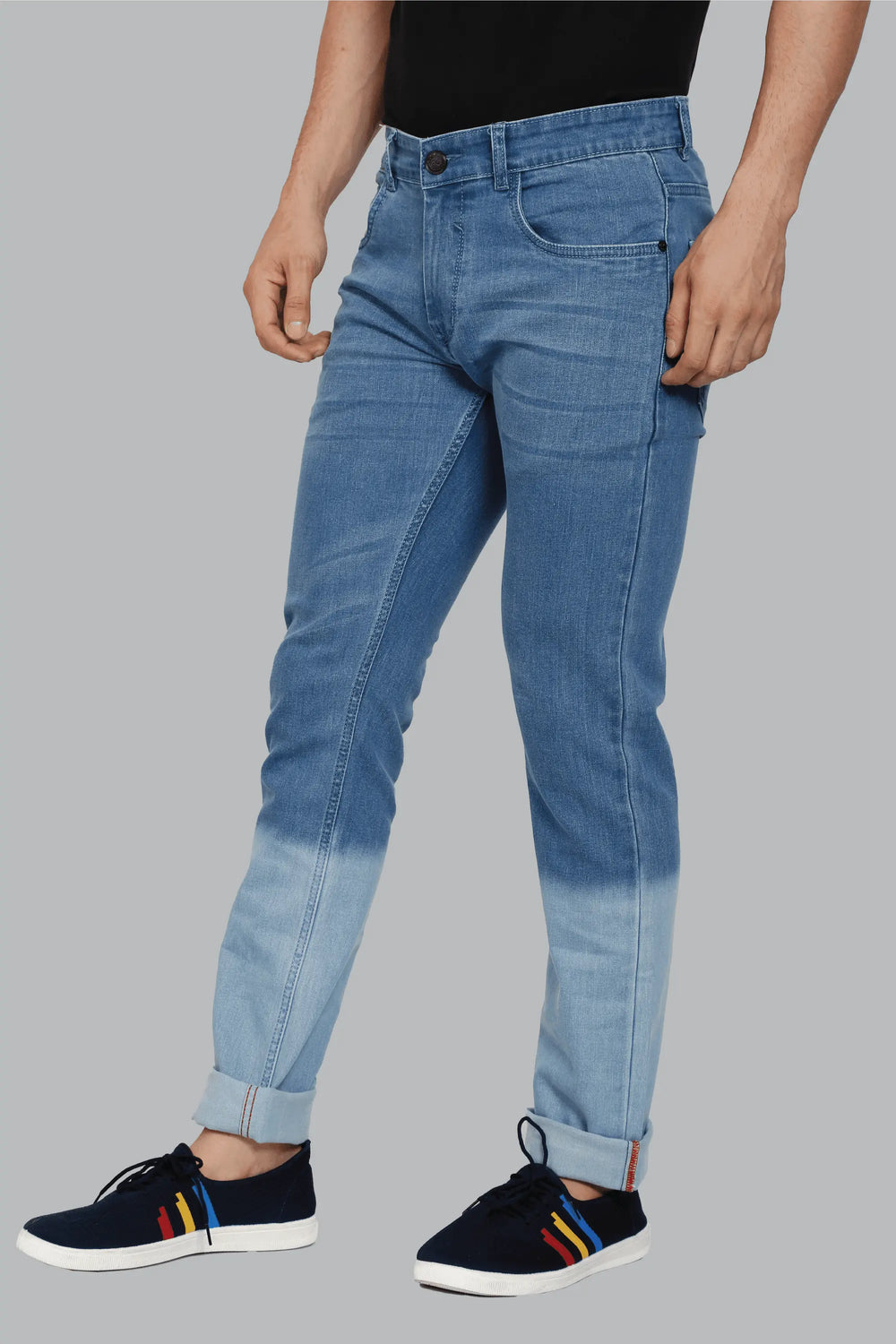 Slim Fit Blue Ombre Design Premium Denim Jeans For Men - Peplos Jeans