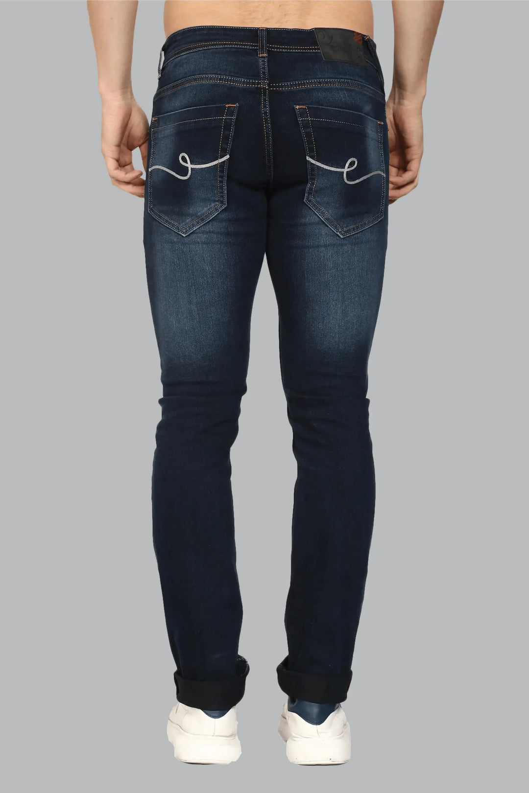Slim Fit Dark Blue Stretchable Men's Denim Jeans - Peplos Jeans