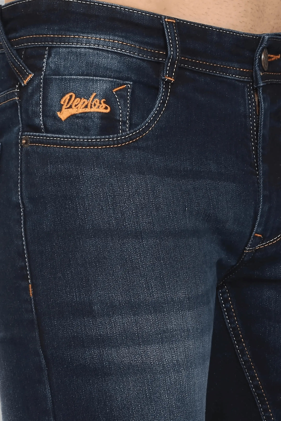 Slim Fit Dark Blue Stretchable Men's Denim Jeans - Peplos Jeans