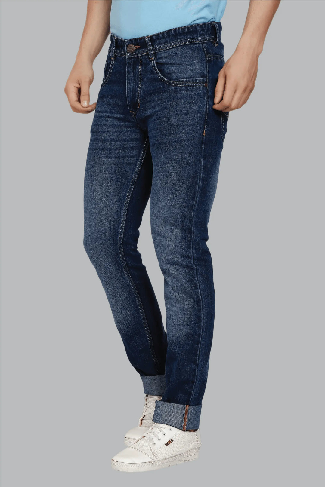 Slim Fit Blue with Shade Denim Jeans For Men - Peplos Jeans