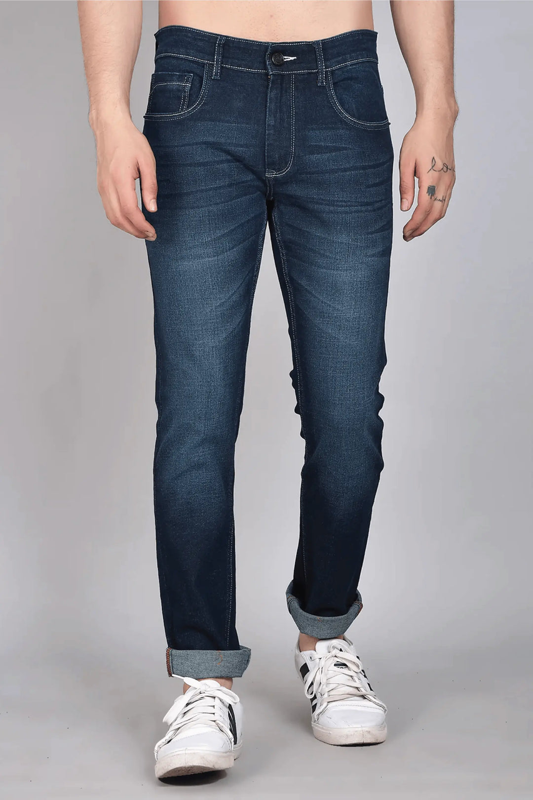 Slim Fit Blue with Green Tint Premium Men's Denim Jeans - Peplos Jeans 