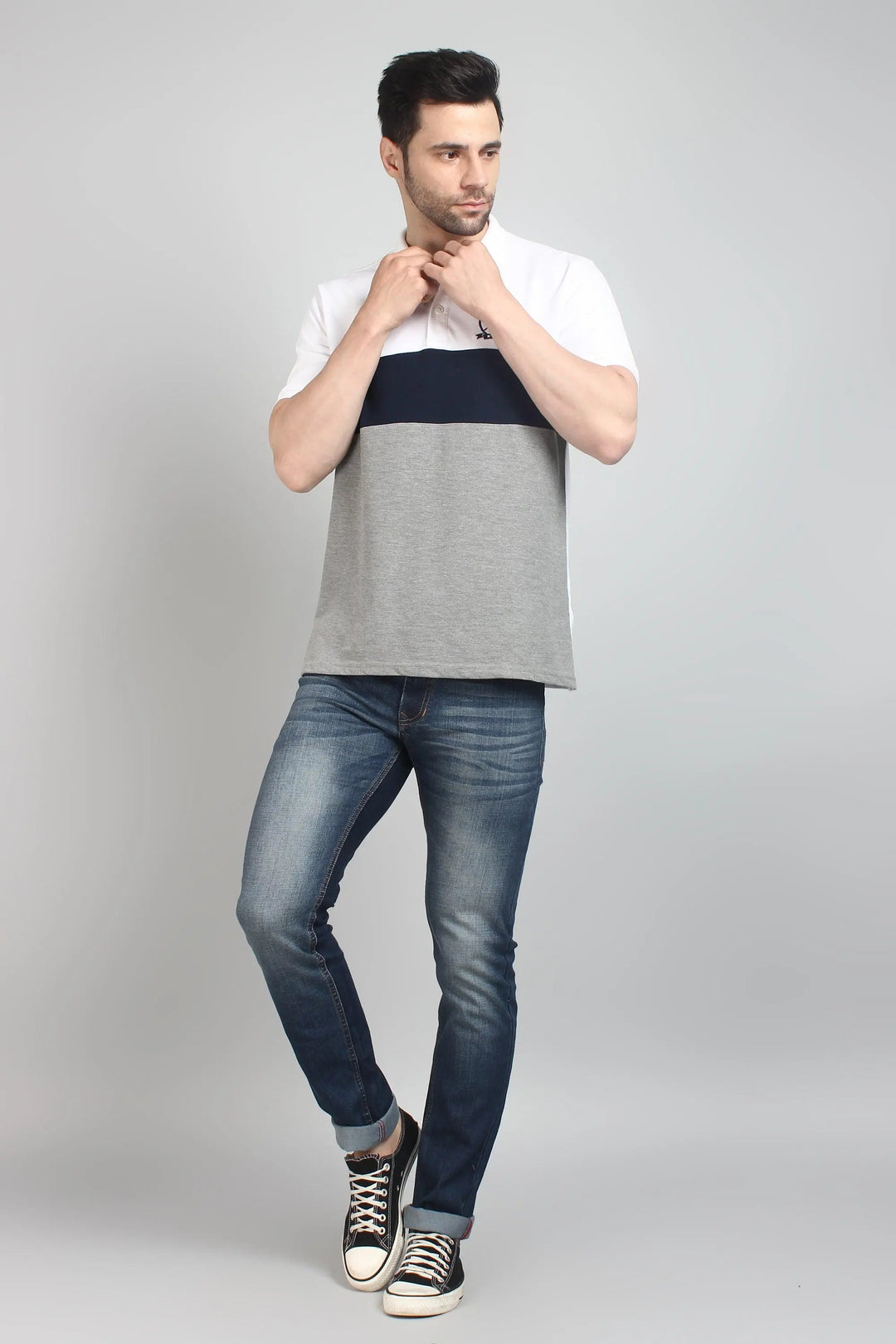 Slim Fit Grey Shade Blue Premium Men's Denim Jeans - Peplos Jeans