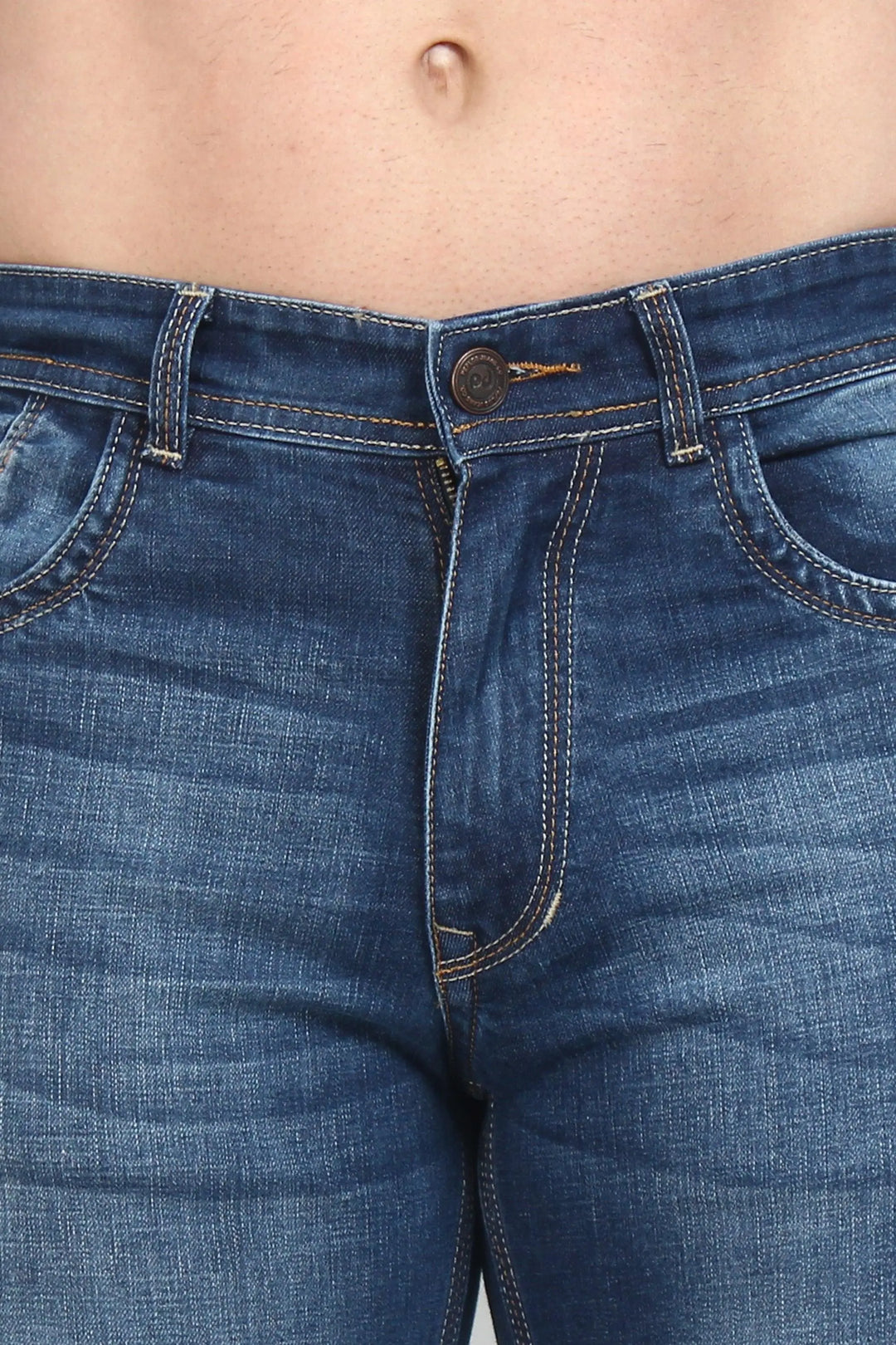 Slim Fit Dark Blue Stretchable Men's Denim Jeans - Peplos Jeans