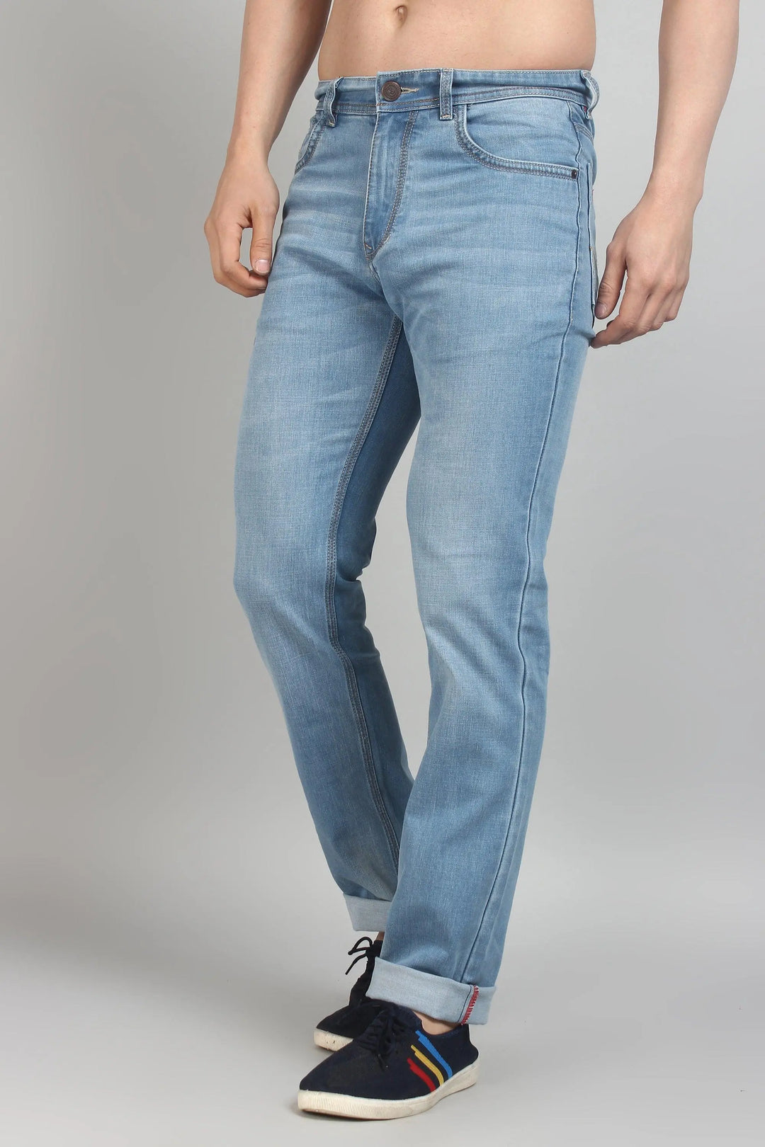 Relaxed Fit Light Blue Premium Denim Jeans For men - Peplos Jeans
