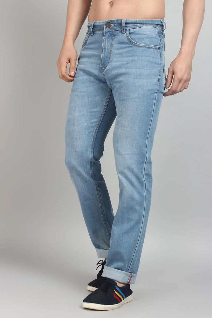 Relaxed Fit Light Blue Premium Denim Jeans For men - Peplos Jeans