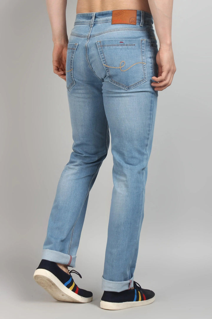 Relaxed Fit Light Blue Premium Denim Jeans For men - Peplos Jeans
