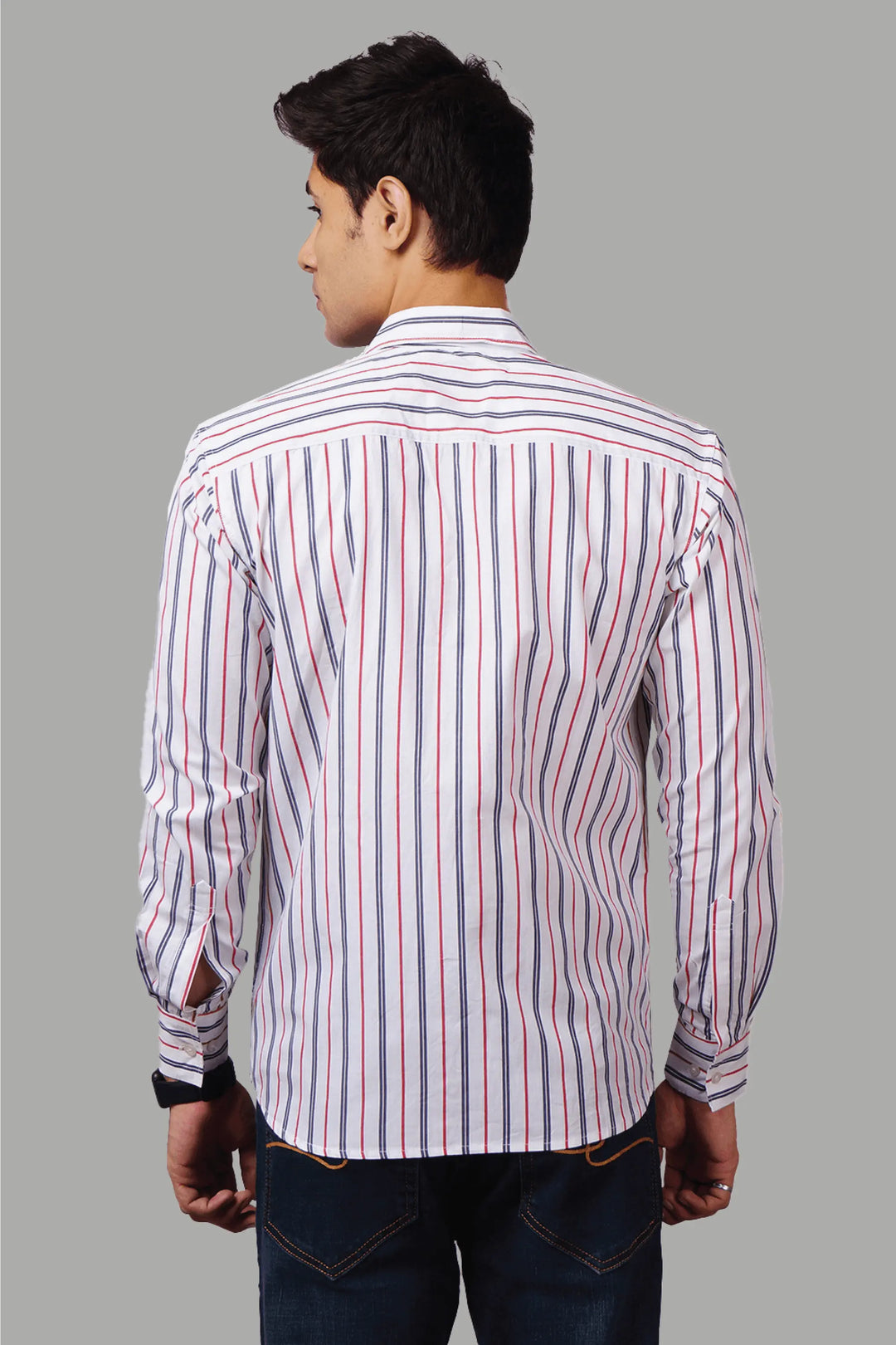 Regular Fit Striped Multi Color Pure Cotton Shirts for Men - Peplos Jeans